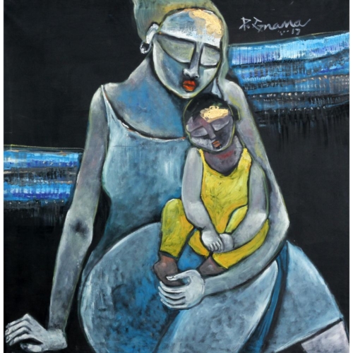P Gnana figurative painting
